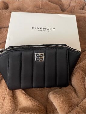 Givenchy Black Quilted Logo Cosmetic Pouch